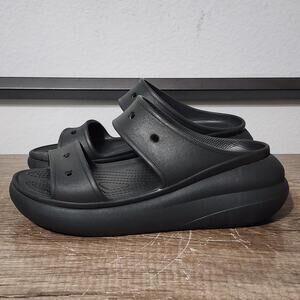 Crocs Classic Crush Women's Platform Clogs Sandals Shoes Size 11 Black